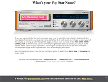 Tablet Screenshot of popstarname.com
